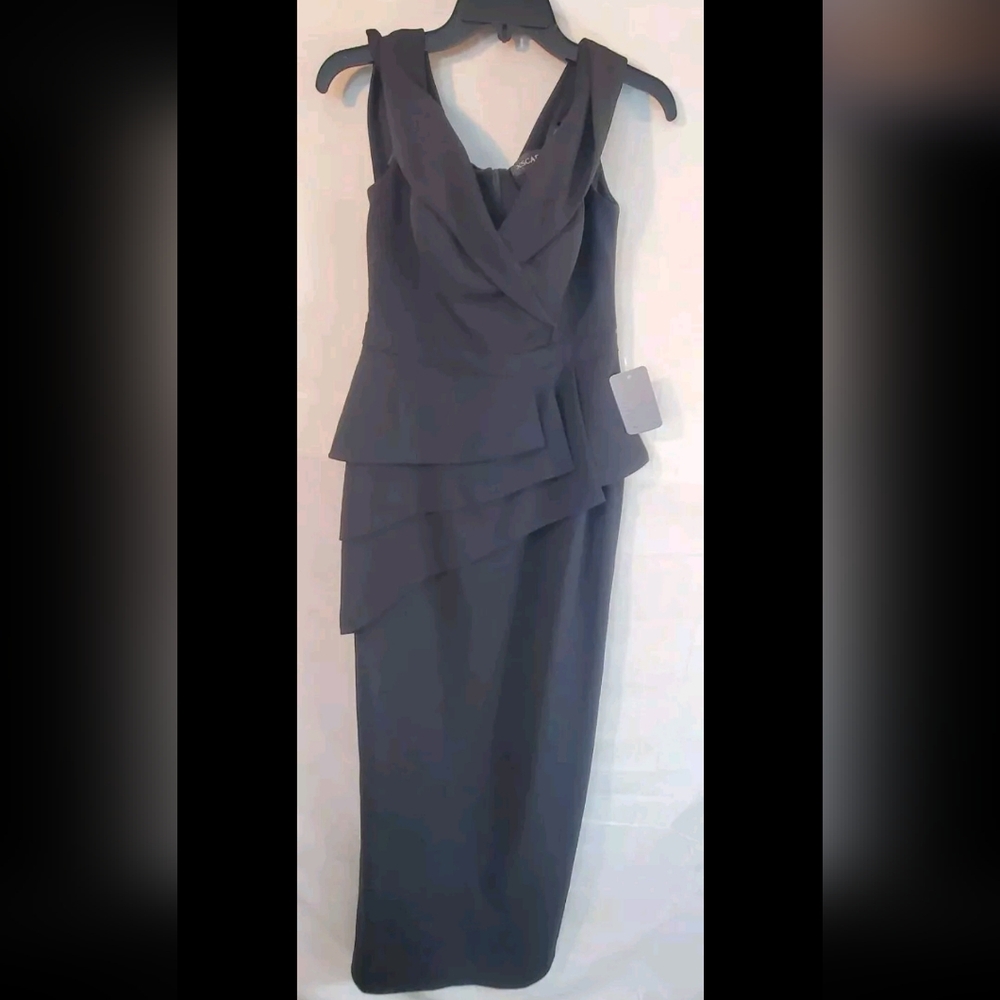 XSCAPE Women’s Size 10 Black Off the Shoulder Scuba Crepe Gown Dress New Tags - Picture 1 of 3
